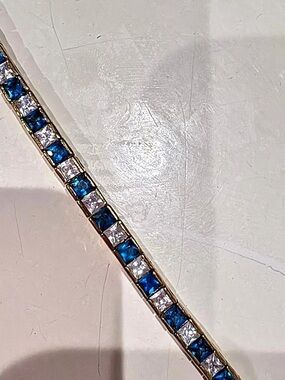 Blue & Clear Stone Bracelet